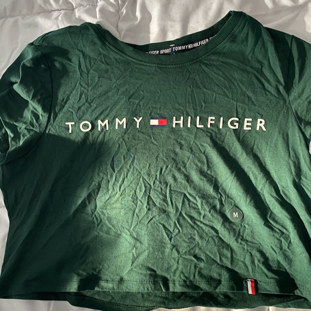 Hunter green Tommy Hilfiger crop top